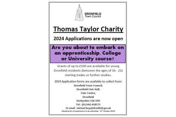 Thomas Taylor Charity - 2024 Applications now open