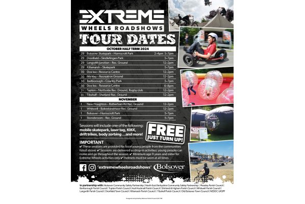 UPDATE - Extreme Wheels in Dronfield - October Half Term NEW TIME