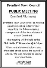 Dronfield Town Council Public Meeting - Dronfield Allotments